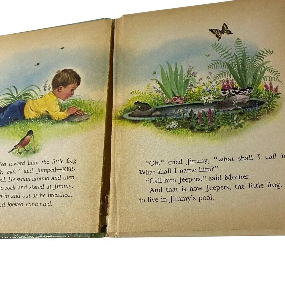 Jeepers The Little Frog Vintage Children’s Rand McNally Tip Top Elf Book 1965